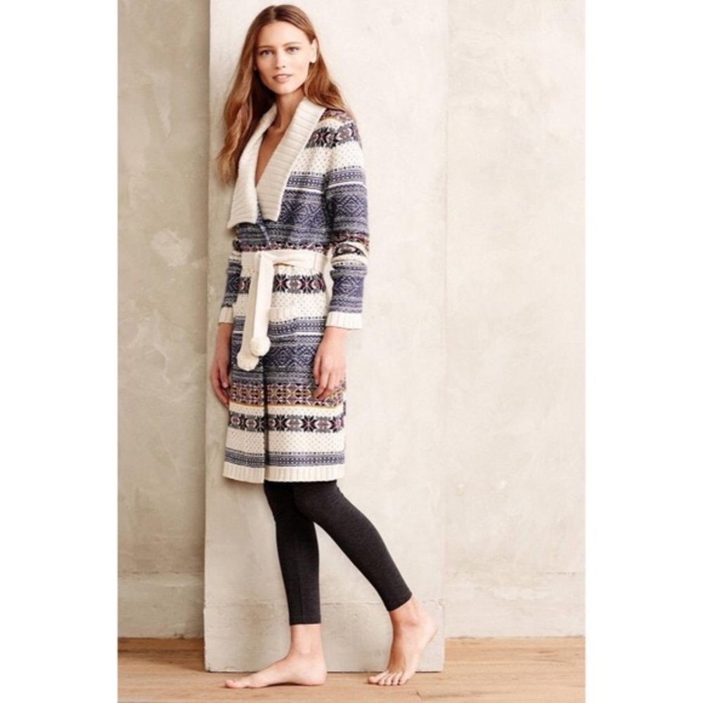 By Eloise Fireside Nordic Sweater Robe from Anthro